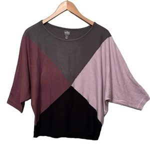 Soho Jeans NY&C Color block sweater womens size medium purple black pink